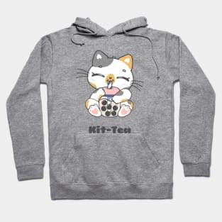 Funny Kawaii Kit-tea| Funny Bubble Tea Cat Lover Hoodie